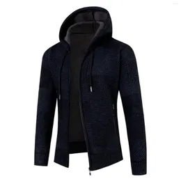 Męskie bluzy z kapturem Zimowy aksamitny sweter z długimi rękawami Moda Rozrywka Lekka bluza z kapturem Zip Up Men