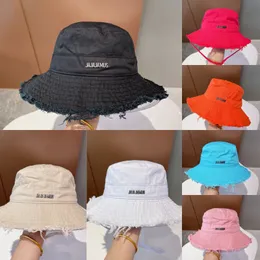 Designer Seau Chapeau Lettre Brodé Pêcheur Chapeau Couple Ball Caps JACQ UEMES Outdoor Street Hats 7 Couleurs