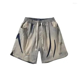 Shorts masculino verão jeans coreano sarja de alta qualidade calças esportivas retrô tendência roupas 2023 durável e não desbota