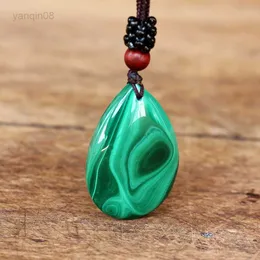 Pendant Necklaces Malachite Water Drop Pendant Necklace Natural Stone Yoga Macrame Energy Necklace Women Men Fashion Jewelry Accessories HKD230712