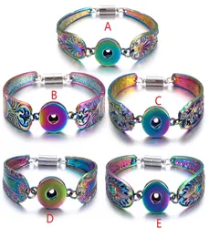 Snap Bijoux Coloré Magnétique Métal 18 MM Snap Bouton Bracelet Bracelet pour Femmes Interchangeable Charme Bracelet9269951