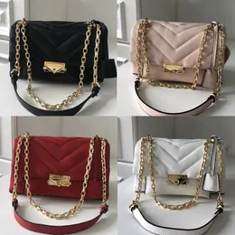 Cece shoulder bag luxury designer solid color commuter chain flip letter crossbody Fashion women's handbag purse gold metal hardware snap closure 28cY#