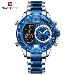 Naviforce 2022 New Design Men 's LCD 디스플레이 손목 시계 남성을위한 고급 시계 Luminous Waterproof Steel Watch Japan Japan Movment