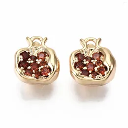 Pendant Necklaces Pandahall 1pc Pomegranate Brass Micro Pave Chocolate CZ Cubic Zirconia Pendants Charms For Necklace Bracelet Jewelry