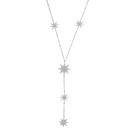 Casacos na moda nova northstar collier colares delicado hexagrama longo barra pendente colar charme corrente jóias acessórios para mulher