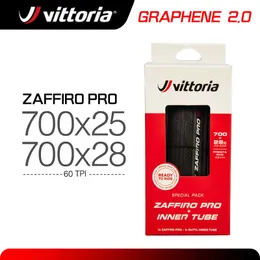 Pneus de vélo Vittoria zaffiro pro 700x25C/700x28C Pneu + Tube Pneus de vélo de route Graphene 2.0 60TPI Pneu d'entraînement 700C Pneu Pliable Route HKD230712