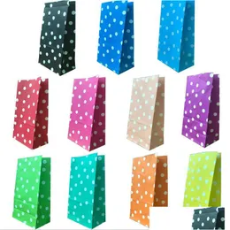 Gift Wrap Party Candy Treat Bag Polka Dot Loot Bags Birthday Food Paper Drop Delivery Home Garden Festive Supplies Event Dhb53