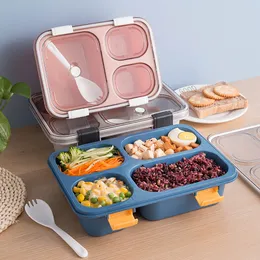 Anderes Geschirr Mikrowellen-Lunchbox Weizenstroh Bento mit Fach Camping Picknick Lebensmittelbehälter Kinder Schule Erwachsene Büro Lunchbox 230712