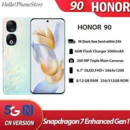 new honor 90 5g 120hz 6.7 inches oled smartphone snapdragon 7 enhanced gen 1 200mp nfc 100w 5000mah magicos 7.1 ota
