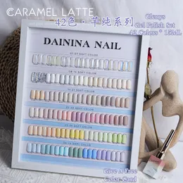 Лак для ногтей Glenys Macaron Cream Series Gel Posiling 42pcs Белый смешанный лак.