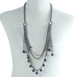 Anhänger Halsketten Imitation Perle Baumeln Multi Ketten Halskette Für Frauen Nette Schicht Bib Lange Mode Schmuck Colliers Kragen