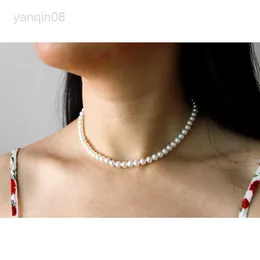 Pendant Necklaces Elegant Silver 925 Jewelry 6mm Shell Pearl 40/45/50/55/75/90/120/135cm 925 Sterling Silver Buckle Necklace for Women HKD230712