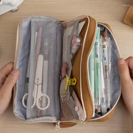 イン大容量鉛筆バッグ美的スクールケースかわいい文具ボックスジッパーポーチ学生用品