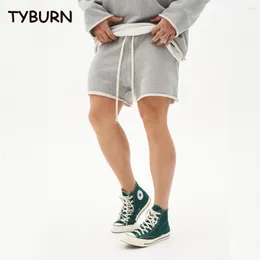 Pantaloncini da uomo TYBURN Puro cotone High Street Trendy Ragged Loose Tinta unita Sport casuali