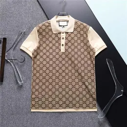 New Mens Stylist Polo Shirts Luxury Mens Designer Clothes Manica corta Doppia lettera Stampa a colori ad acqua casual di alta qualità Maglietta estiva da uomo di moda Taglia asiatica M-3XL