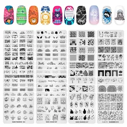 Adesivi Decalcomanie 50pcs Nail Art Stamp Plates Set Stamping Template Kit Fiori Foglie Pizzo Piatto immagine Manicure Strumenti di stampa fai da te 230712