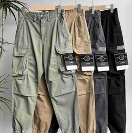 Pantaloni da uomo Stones Islands Salopette multitasche da uomo Donna Militare Feng Shui Wash Piedini in plastica Tempo libero High Street Supermes Trend per il tempo libero 659ess