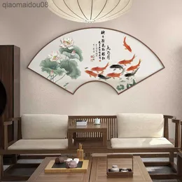 Setor Animal Nine Peixe Carpa Koi Estilo Chinês Impressão de Imagem Poster Decoração Sala de Estar Home Office Wall Art Pintura em Lona L230704