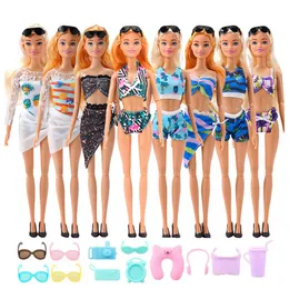 Kawaii 28 artiklar/lot Doll Accessoarer 30 CM Sommar Barn Leksaker Mini Bikini Lover Wear Kvinnliga Man Kläder För Barbie Ken DIY Game