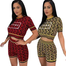 Женские спортивные костюмы две части установлены Deisgner Slem Sexy Sexy Pat Pit Ctlide Trade Letter Emelcodery Printing Short Short