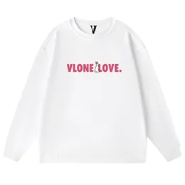 Hoodie Vlone New Men's Sweater Reced Neck Pullover عارضًا أعلى أزياء ملابس فضفاضة فضفاضة بأكمام طويلة من القميص السفلي للسيدات شباب زوجين متعدد الاستخدامات