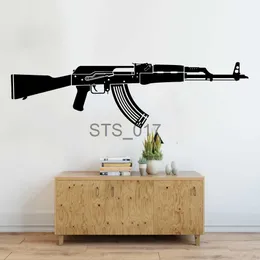 ملصقات زخرفية أخرى كبيرة AK47 Gun Army Solider Wall Sticker Boy Room Room Ak47 Rifle Clip Firm Earm Wall Decal Play Room Decor Vinyl Decor X0712