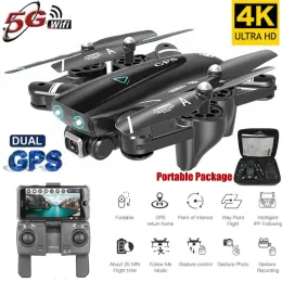 4K Drones With Hd Camera And Gps 5G Wifi Fpv Rc Folding Drone Professional 360 Roll Gesture Video Photos Helicopter Aircraft Fixed Wing Racing Uav Drone Low Cost China