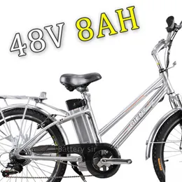 실버 생선 전기 자전거 배터리 48V 8AH 리튬 이온 E- 자전거 배터리 3A 충전기 250W BMS