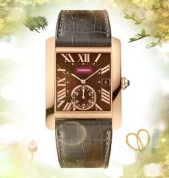 Wysokiej jakości męskie kobiety dwa półszpilki praca zegarek kwadratowy rzymski zbiornik tarcza zegar mechanizm kwarcowy para miłośników skórzany pasek zegarek na rękę prezenty