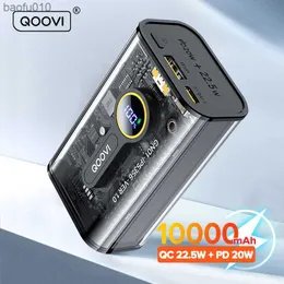 QOOVI PD 20W Power Bank 10000MAH Портативная быстрая зарядка Poverbank Mobile Phone Внешний батарея для iPhone 14 Xiaomi L230712