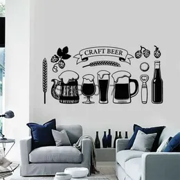 Other Decorative Stickers Craft Beer Glass Alcohol Drinking Pub Wall Stickers Vinyl Cutting Decal Removable Mural Kitchen Bar Shop Decor Wallpaper 3178 x0712
