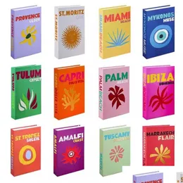 Dekorative Objekte Figuren Urlaub Stil Gefälschte Bücher Couchtisch Box Colorf Designer Dekoration Buch Dhnmj