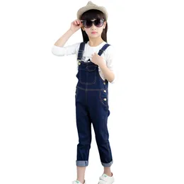 Rompers Girls Denim Sails Autumn Winter Children Clothing Disual Kids Sumpender Prouts Solid Jumpsuit Teenage Jeans 230711