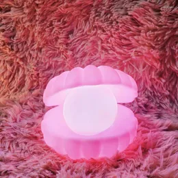 Luci notturne Shell Pearl LED Light Cute Toy For Kid Bambini Comodino Home Decor Lampada da atmosfera regalo di Natale