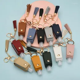 Storage Bottles Mini Leather Hand Sanitizer Bottle Key Chain Bag Small Pendant Portable Wholesale