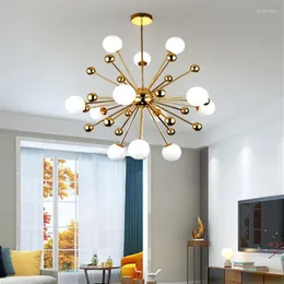 Kolye lambaları Modern Moda Loft Art Art Dandelion Chandelier Yaratıcı Altın Sıcak Yatak Odası Yemeği Oturma Odası Cafe G4 LED Asma Işık Armatürleri