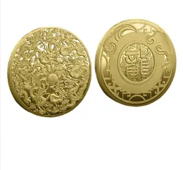 Искусство и ремесло Дракон Год Золотая монета Металлическая дракон благоприятная эмблема