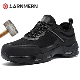 Отсуть туфли Larnmern Men Sle Steel Toe Work Safety Anti -Impact Slip Slip Легкий воздухопроницаемый защитный защитник 230711