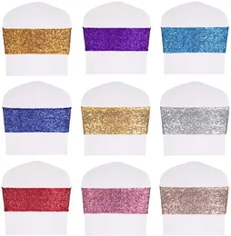 Sequin Sashes Hotel Wedding Event Decorations Polyester Chair Belt Covers 412