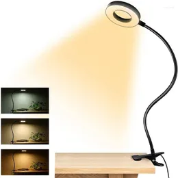 Lampade da tavolo LED per la cura degli occhi Lampada per l'apprendimento degli studenti Lettura Trucco per unghie Tatuaggio Sopracciglio Selfie Lente d'ingrandimento Clip da tavolo