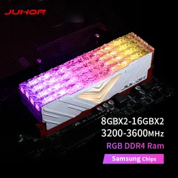 RAMS JUHOR RGB RAM DDR4 8GB 16GB 3200MHz 3600MHz DIMM Memoria RAM DDR4 Masaüstü Bellek KAMU 230712