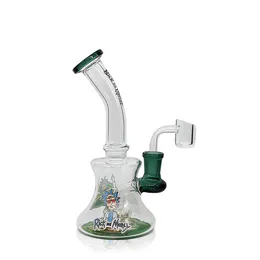 Waxmaid 7.08inches Rick & Morty Tiny Decal Dab Rig glass bongs for Oil and Flower UPS ship from US local warehouse