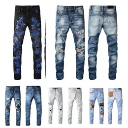 Jeans Loewe Jeans Herren Designerjeans Skinny Jeans cooles Design zerrissen Destroyed Stretch Slim Fit gerade lang Regular Mid Jean Jeans mit Reißverschluss und Loch