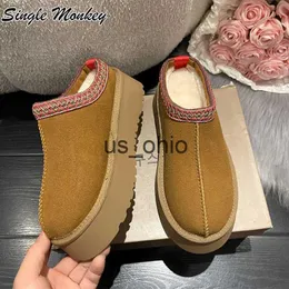 Tofflor Nya Flats Plattform Varma Stövlar Tofflor Dam Skor 2022 Vinter Mode Slides Designer Flip Flops Klänning Hem Mujer Zapatillas J230712