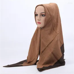 Ethnic Clothing Women Square Scarf Muslim Solid Hijab Scarves Islamic Arabia Shawls Head Wraps Eid Plain Headband 105cm Bandanas Headscarf