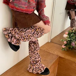 Meias femininas leopardo inverno outono algodão pelúcia meias altas para meninas Harajuku Street capa luxuosa 2023
