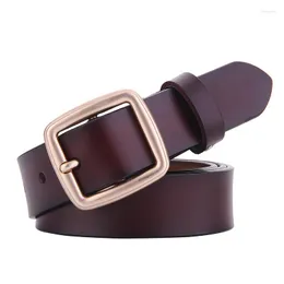 Belts Women's Strap Casual All-match Women Brief Genuine Leather Belt Pure Color Top Quality Jeans