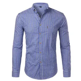 Casacos masculinos camisa xadrez mangas compridas algodão casual fino ajuste camisas botão acima dos homens camisas de vestido camisa de negócios chemise masculino