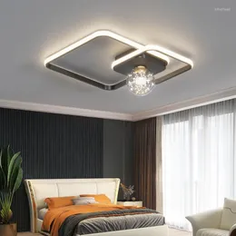 Plafoniere Quadrato nero Luce a led per camera da letto Soggiorno Studio Casa Tetto Decorazioni per interni Lampadario moderno dimmerabile Minimalismo 2023