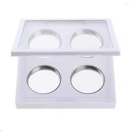 Frascos de armazenamento Branco ABS Vazio Sombra Blush Pó Paleta Estojo Recipiente de Maquiagem Caixa Incluindo 4 Recipientes